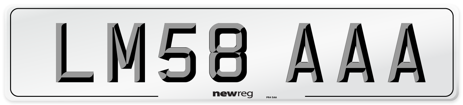 LM58 AAA Number Plate from New Reg